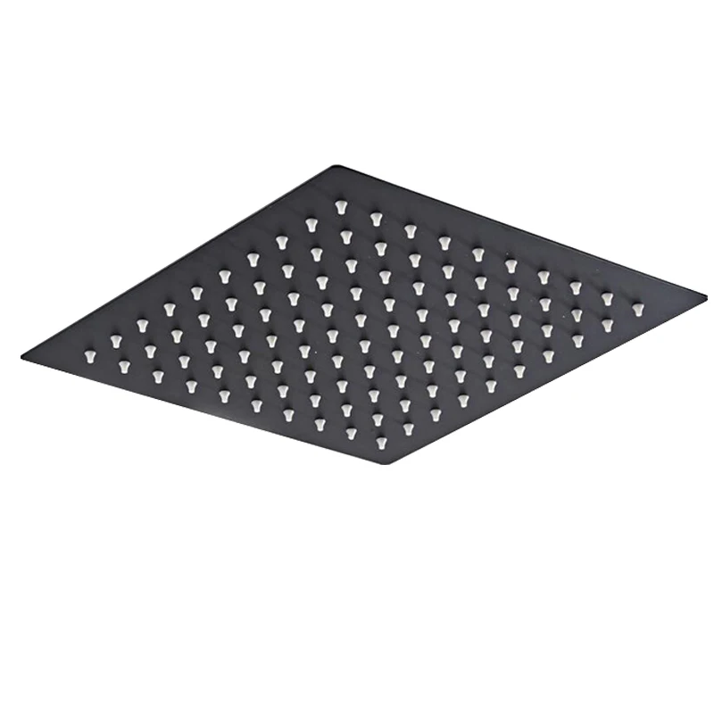 16inch 40x40cm Черный 1" ультратонкий из нержавеющей стали 304 из нержавеющей стали водопад и дождевая насадка для душа квадратный настенный опрыскиватель - Цвет: 16inch 40x40cm