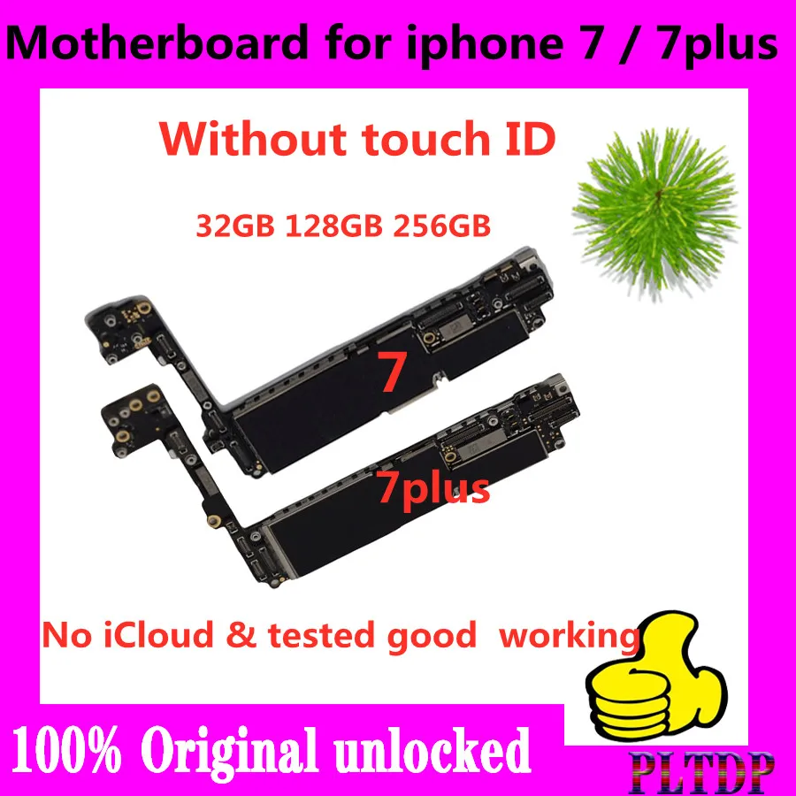 100% Original For ihpone 8 plus 8P 7 plus 7P motherboard NO Touch ID Factory unlocked free icloud logic board full chips good te