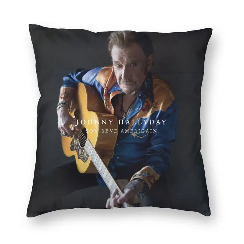 

Модные Джонни Холлидей декоративная наволочка для подушки Декор для дома на заказ французский рок-певец Наволочка на подушку размером 45*45 с...