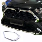 ABS для Toyota RAV4, RAV 4, 2019, 2020, 2021, аксессуары, декоративная накладка на передний бампер, Стайлинг, решетка, отделка, полоски, защита решетки