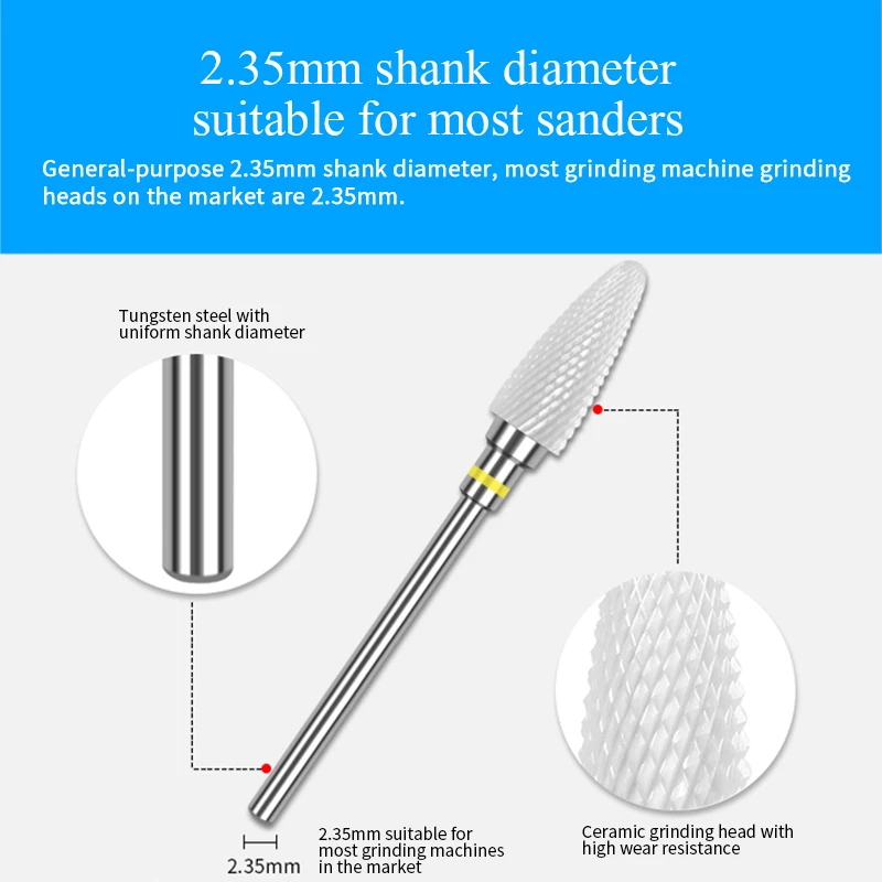1 шт. круглые фрезы для маникюра 3/32 дюйма | Инструменты