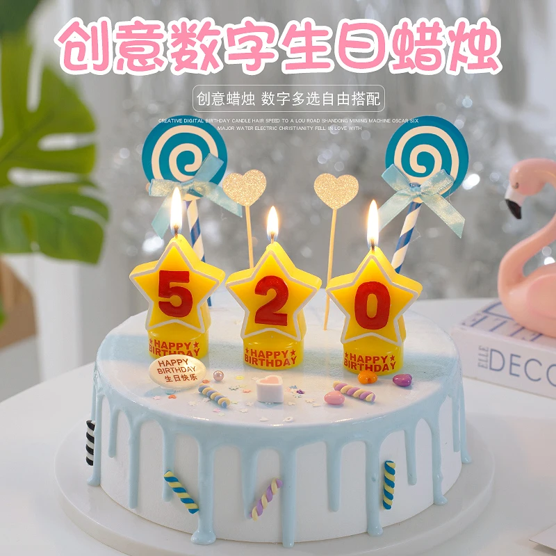 

Creative Number Star Shape Birthday Candle Commemorative Candle Family Party Decoration Baby Anniversary Candles Drop Shipping