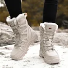 Женские зимние ботинки 2021, высококачественные зимние теплые повседневные уличные ботинки до середины икры с искусственным мехом, женская обувь