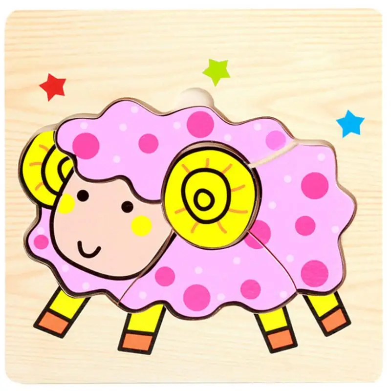 

Wooden Animal Jigsaw Puzzle Board Exercise Judgment and Discrimination Kids Educational Toys for 1 3 6 Years Children