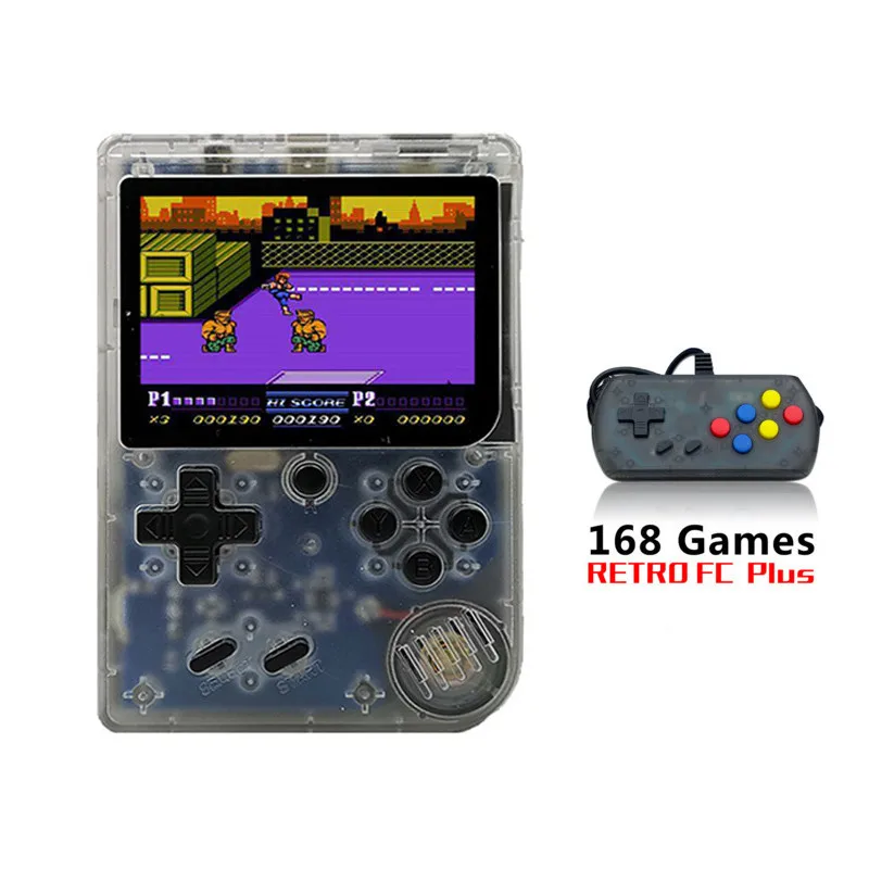 Transparent White Портативный мини ретро портативные игровые консоли 8-битных игр 3,0-дюймовый Цвет ЖК-дисплей игровой плеер встроенный 168 видео игры Чехол для телефона в виде ретро-игровой консоли - Цвет: Transparent White