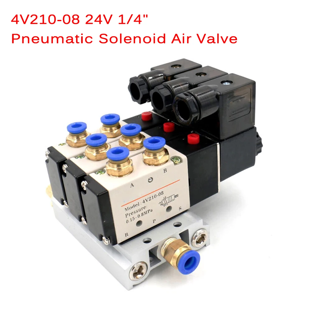 Пневматический соленоидный воздушный клапан 4V210 08 24V 1/4In база быстрого крепления