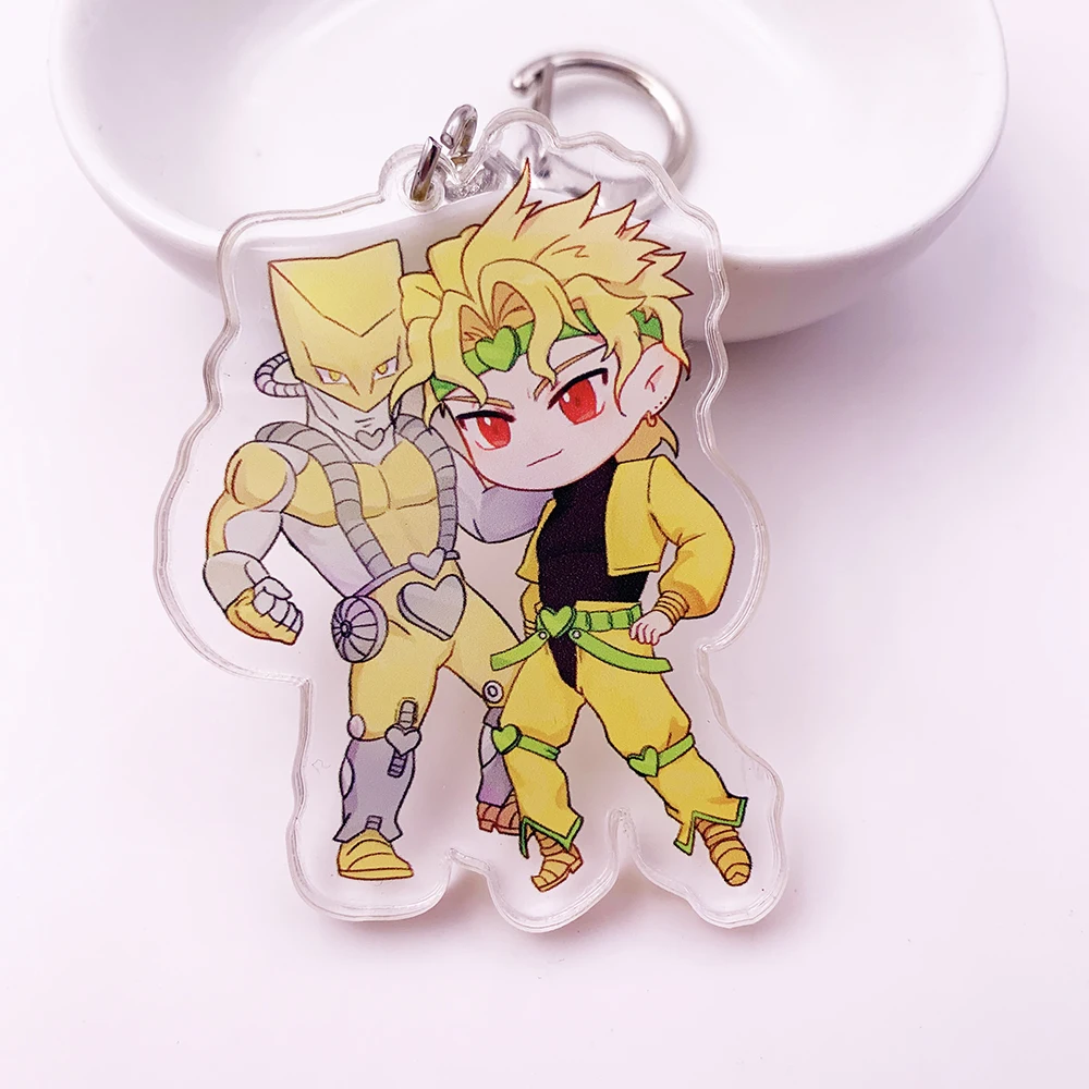 Cartoon Anime Jojos Bizarre Adventure Keychain Acrylic Key Ring Kujo Jotaro Kira Yoshikage Caesar Collection Gift Chains | Украшения и
