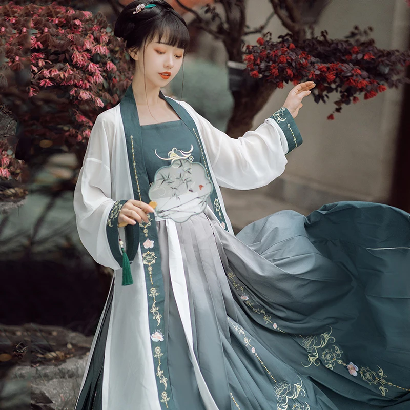 Женское платье Hanfu с вышивкой 6 м сказочное традиционная одежда для девушек