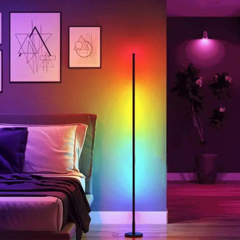 

Светодиодная Напольная Лампа 15x15x140 см с цветным RGB-пультом дистанционного управления, 20 Вт, Круглый напольный светильник, комнатный атмосфе...