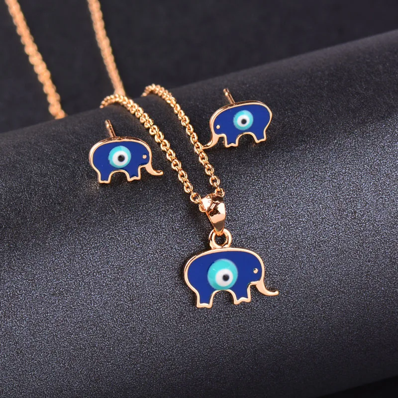 SINLEERY чокер TZ036 SSA с изображением слона короны сердца голубого сглаза ожерелье