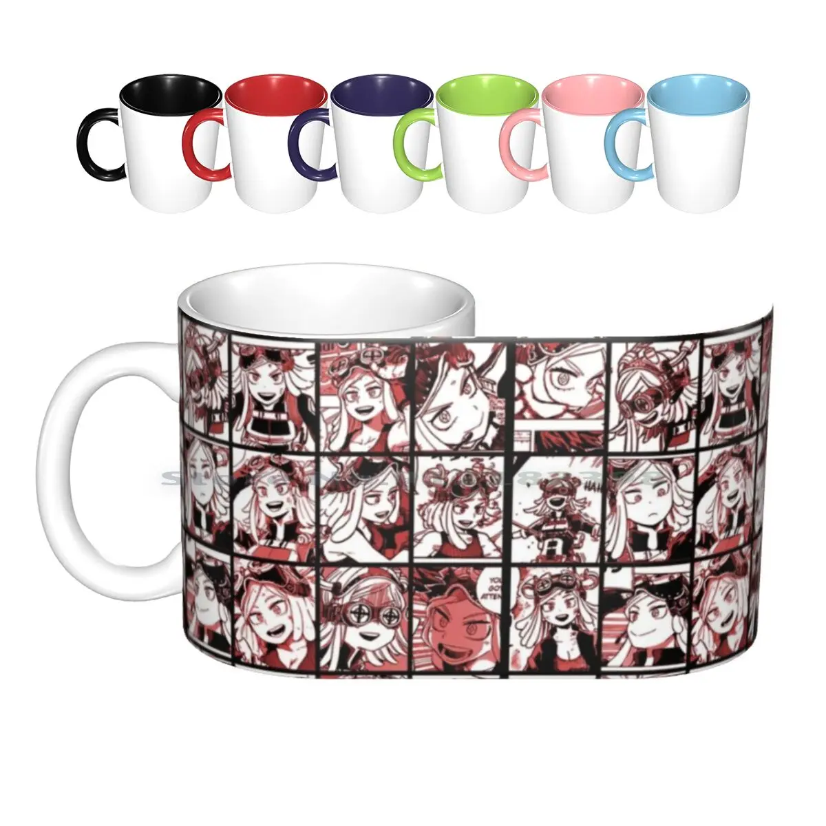 

Hatsume Mei Collage Ceramic Mugs Coffee Cups Milk Tea Mug Boku No Hero Academia Collage Official Art Manga Anime Girls Cute