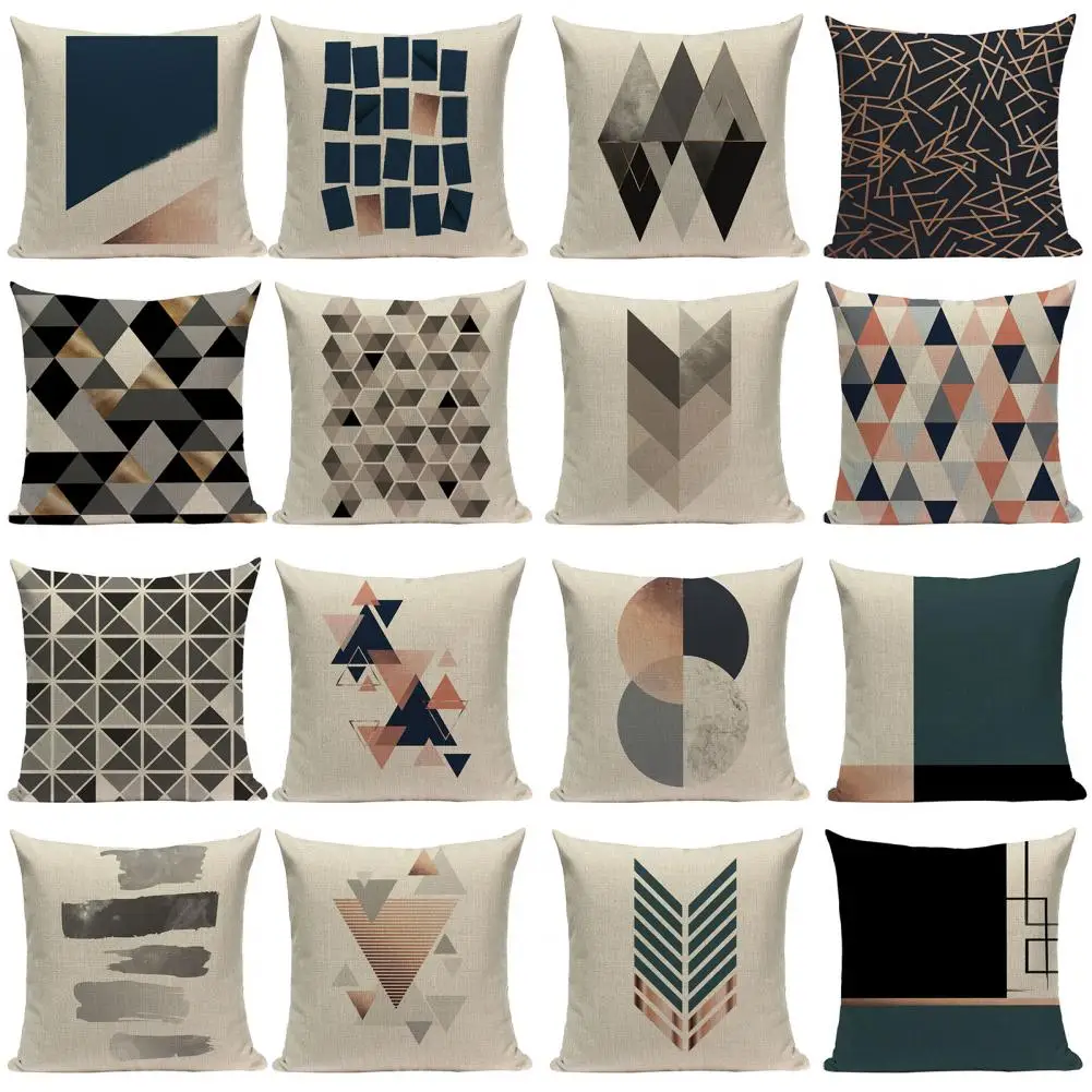 Nordic Style Fiberflax Throw Pillow Case Cushion Cover Unique Pattern Printed Decor for Sofa Mat | Дом и сад