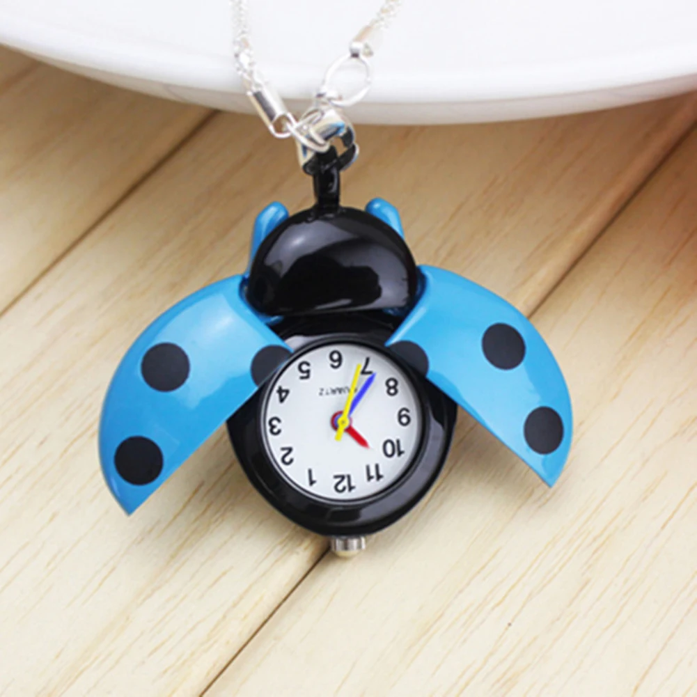 Часы reloj Ретро Жук Божья коровка форма кварцевые карманные часы ожерелье кулон унисекс подарки Горячие карманные часы сплав форма жука
