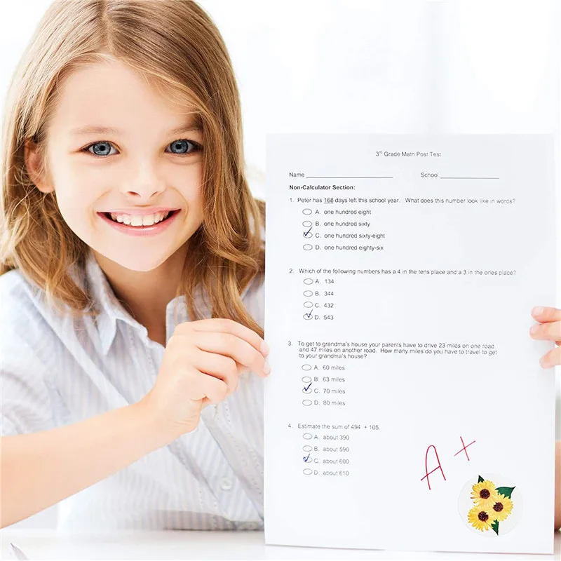 500 шт./рулон наклейки в виде подсолнуха | Канцтовары для офиса и дома