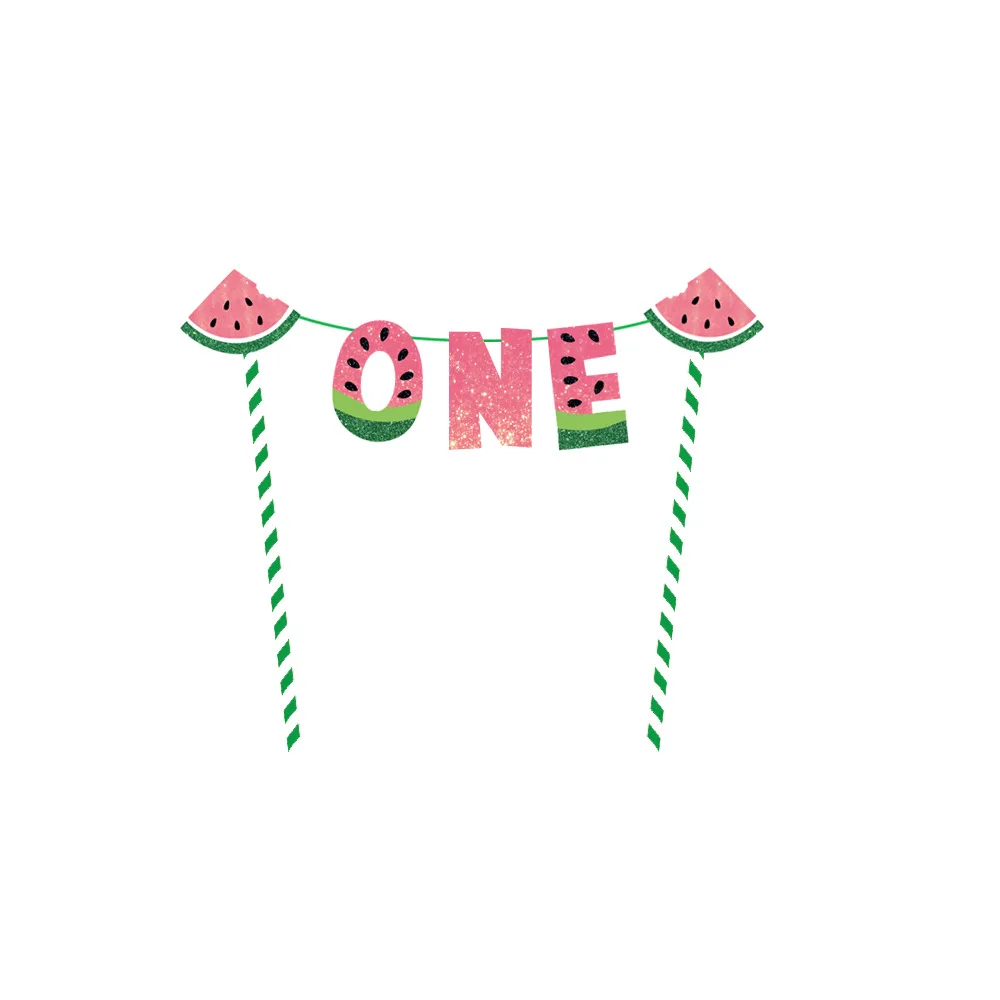 Топпер для капкейков с арбузом летний розовый красный зеленый | Дом и сад