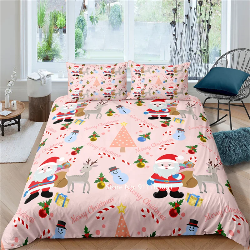 2/3 шт. Рождественский Комплект постельного белья двуспальный комплект с