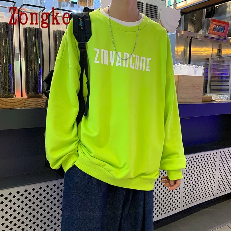 

Zongke Pullover Sweatshirt Men Clothing Japanese Streetwear Men's Sweatshirt Harajuku Sweatshirts For Men Tops M-5XL 2021 New