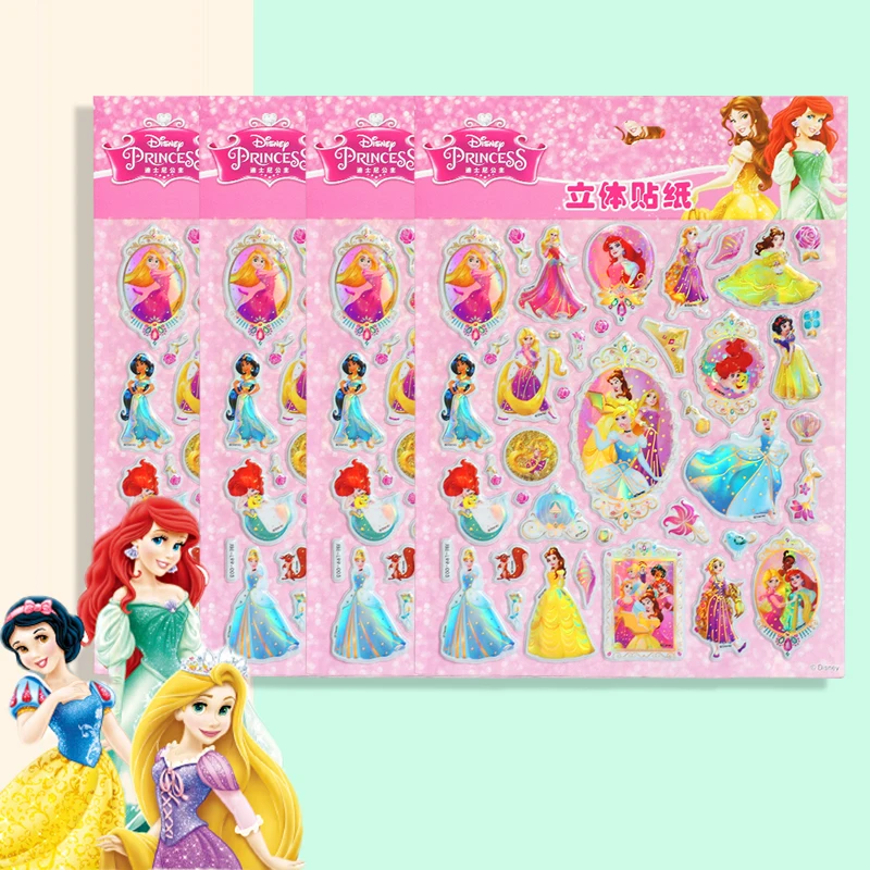 Disney Cartoon Frozen Princess Elsa Anna Mickey Minnie Bubble Stickers Snow White Sofia Labels For Kids Notebook Decor | Игрушки и хобби