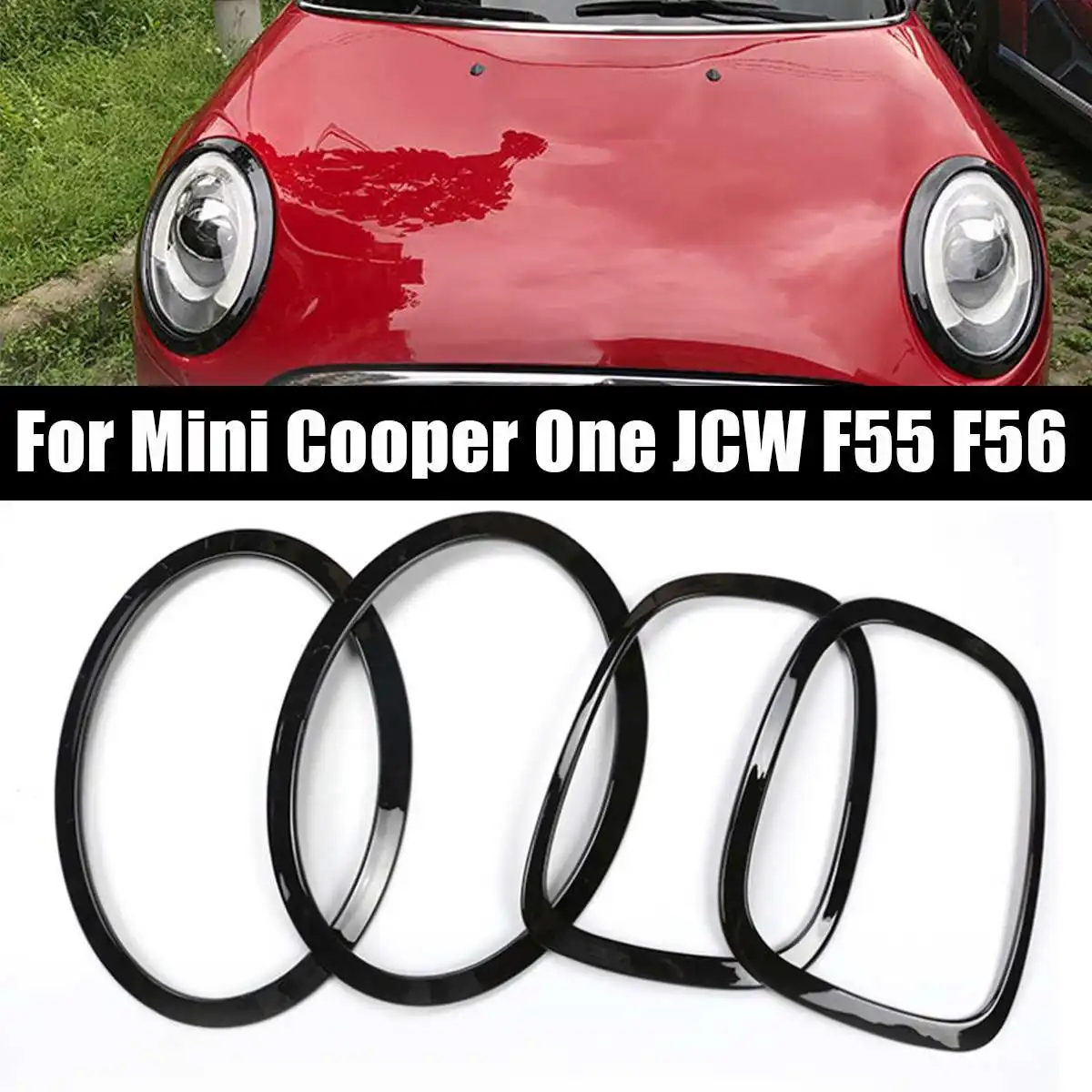 4 шт. накладки на передние фары для Mini Cooper One JCW F55 F56 | Автомобили и мотоциклы