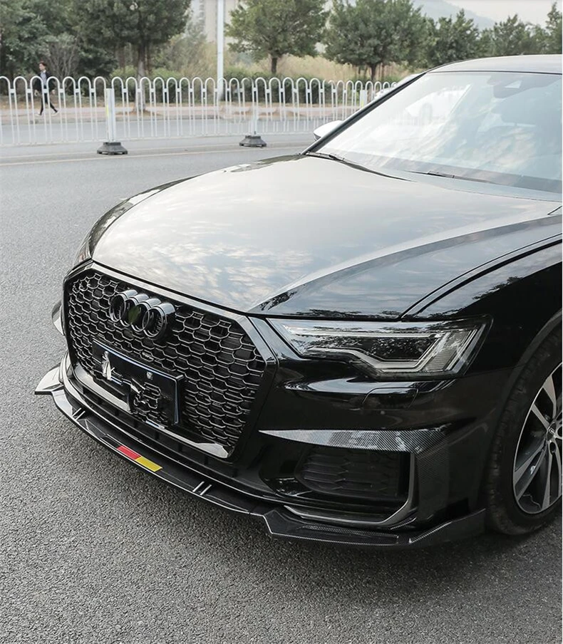 Передняя решетка радиатора для Audi A6 S6 C8 2019 2020 2021 ABS черного и углеродного волокна
