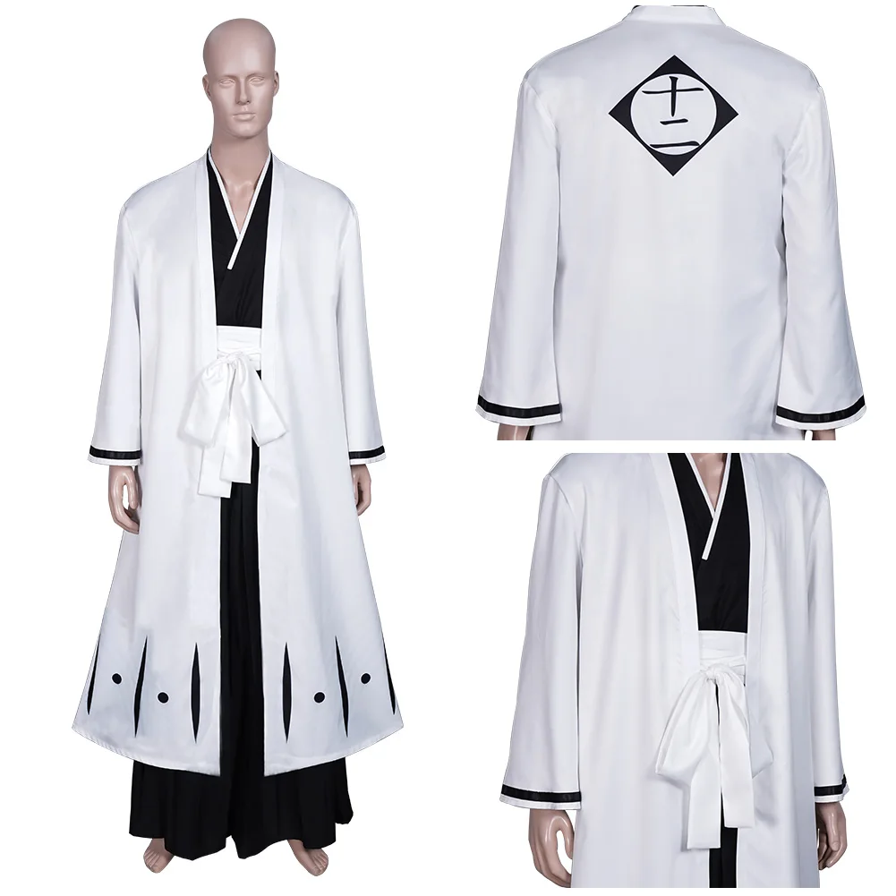 Аниме отбеливатель Урахара Kisuke косплей костюм пальто брюки наряды Хэллоуин