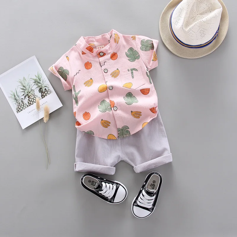 2020 комплекты летней одежды для маленьких девочек Детский костюм комплект