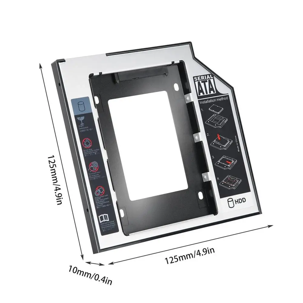 Универсальный 2 5 2nd 9 мм Ssd Hd Жесткий диск SATA HDD Caddy адаптер Bay для Cd/Dvd Rom Оптический