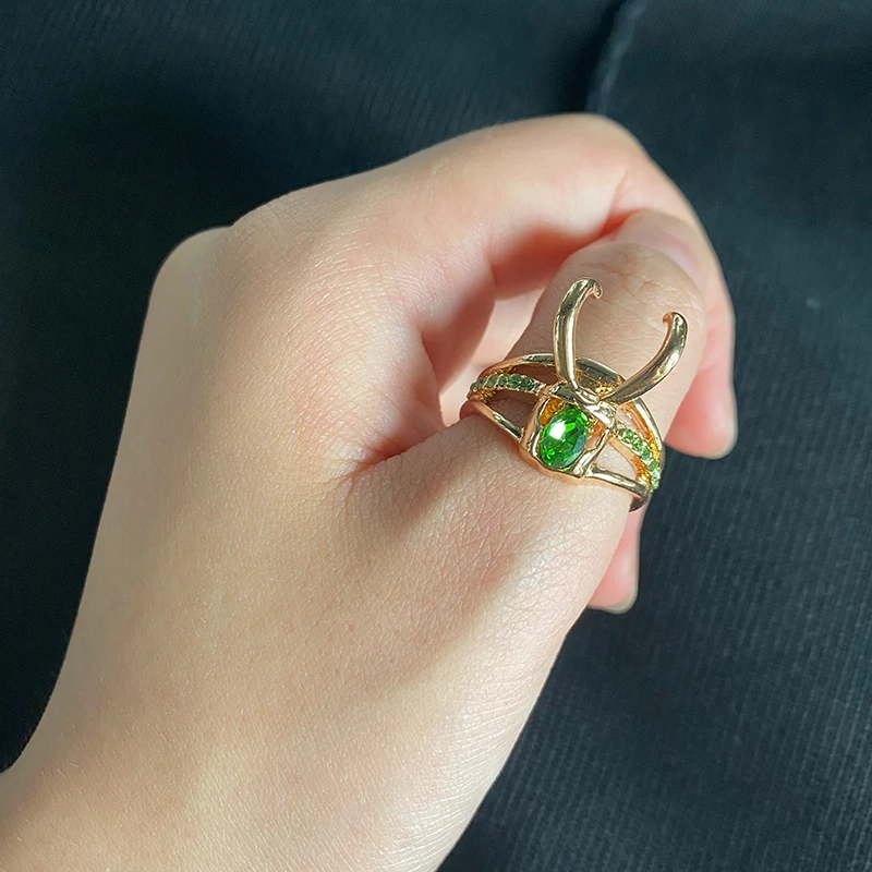 Loki кольцо на шлем супергерой косплей мужчина женщина модные Изумрудные Кольца