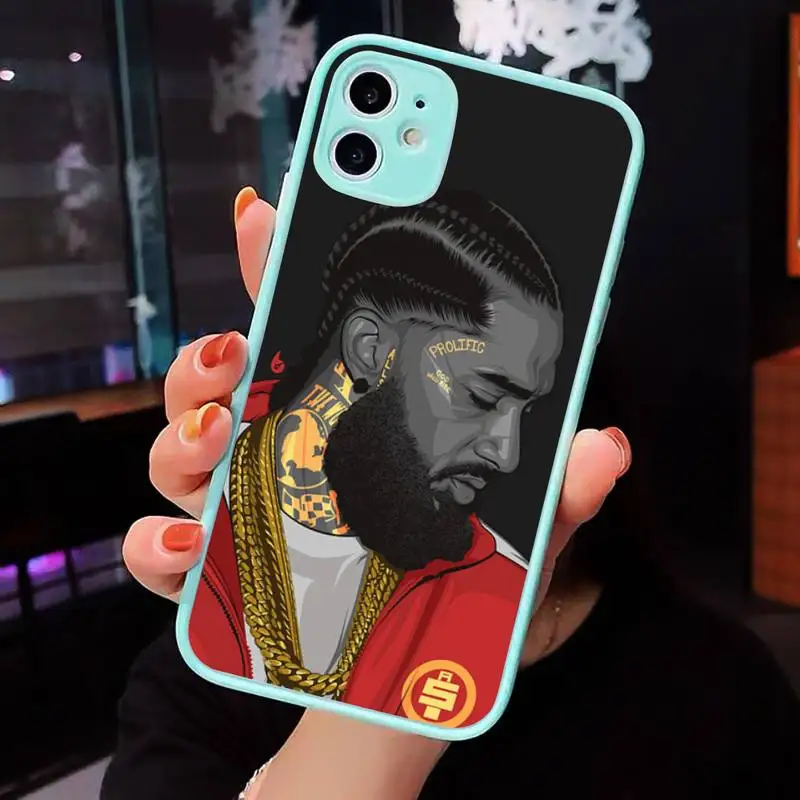 

Rapper Nipsey Hussle Phone Case Matte Transparent for iPhone 7 8 11 12 s mini pro X XS XR MAX Plus cover funda