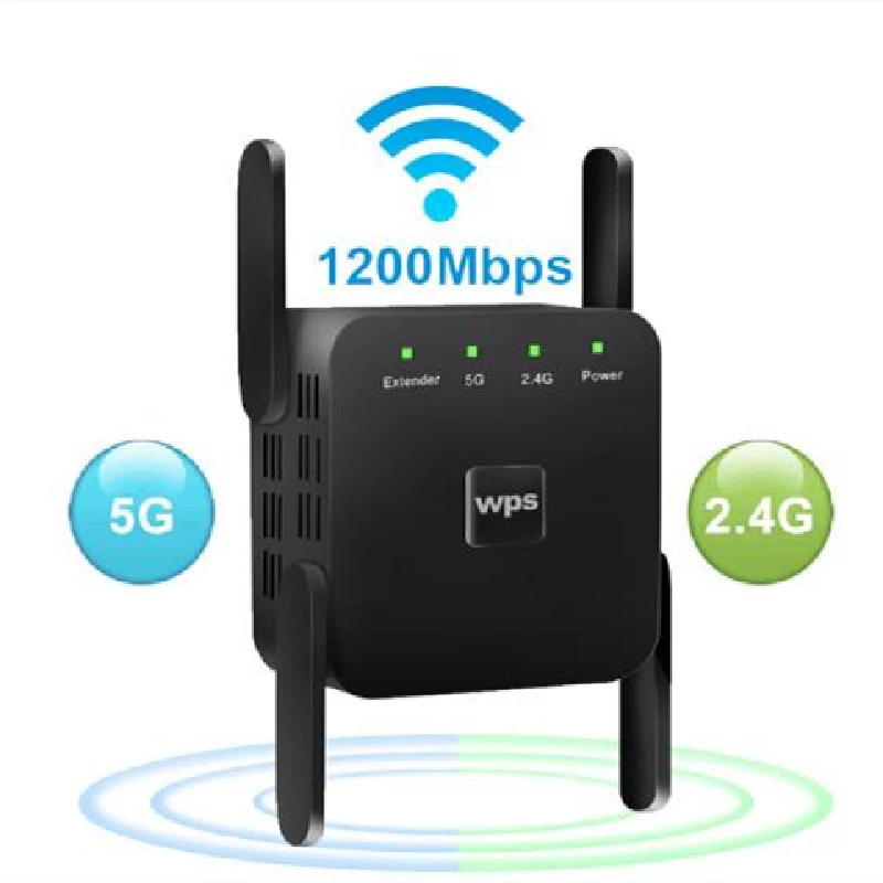 

5G Wireless WiFi Repeater Wi Fi Booster 2.4G 5Ghz Wi-Fi Amplifier 300Mbps 1200 Mbps 5 ghz Signal WiFi Long Range Extender