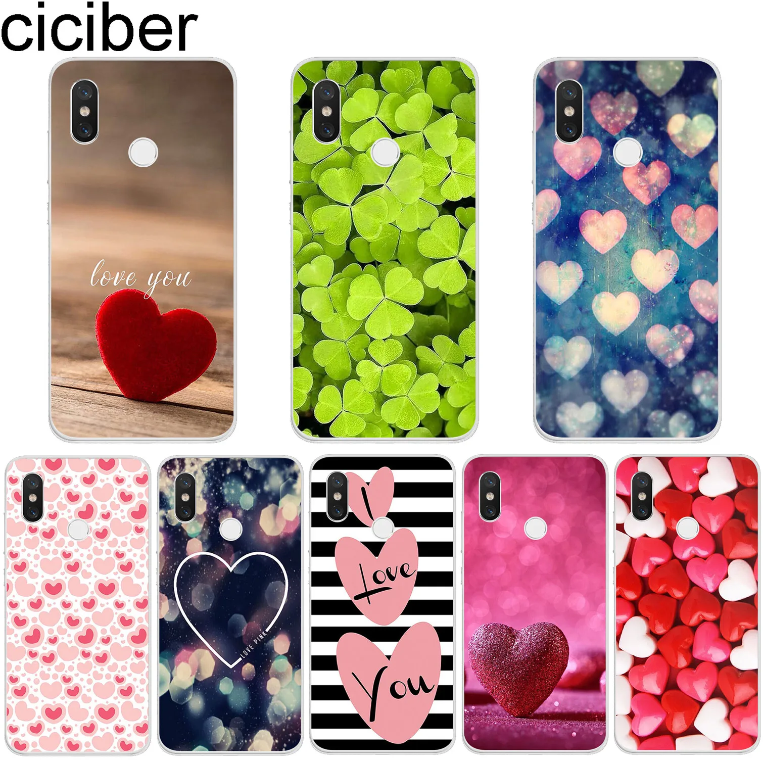 Ciciber розовая любовь для Xiaomi MI 9 8 A2 A1 6 5 X C S Plus Lite SE мягкие тпу чехлы телефонов MIX MAX 3 2 1