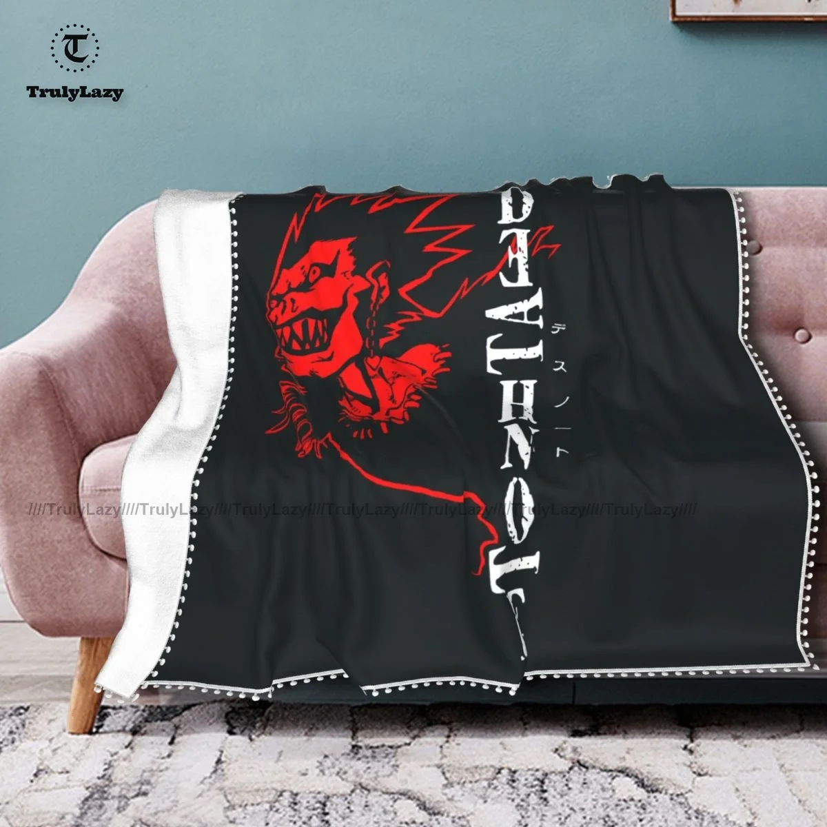 

Одеяло Death Note, мягкое Дешевое покрывало с помпоном, удобное флисовое покрывало для дивана