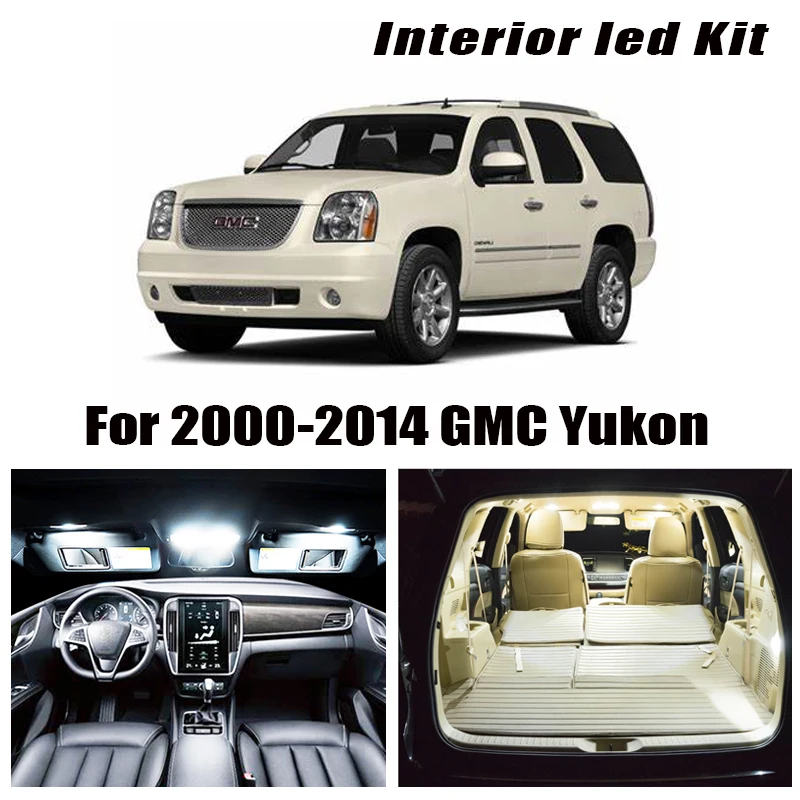 Для 2000 2013 2014 GMC Yukon белые автомобильные аксессуары Canbus безошибочный светодиодный