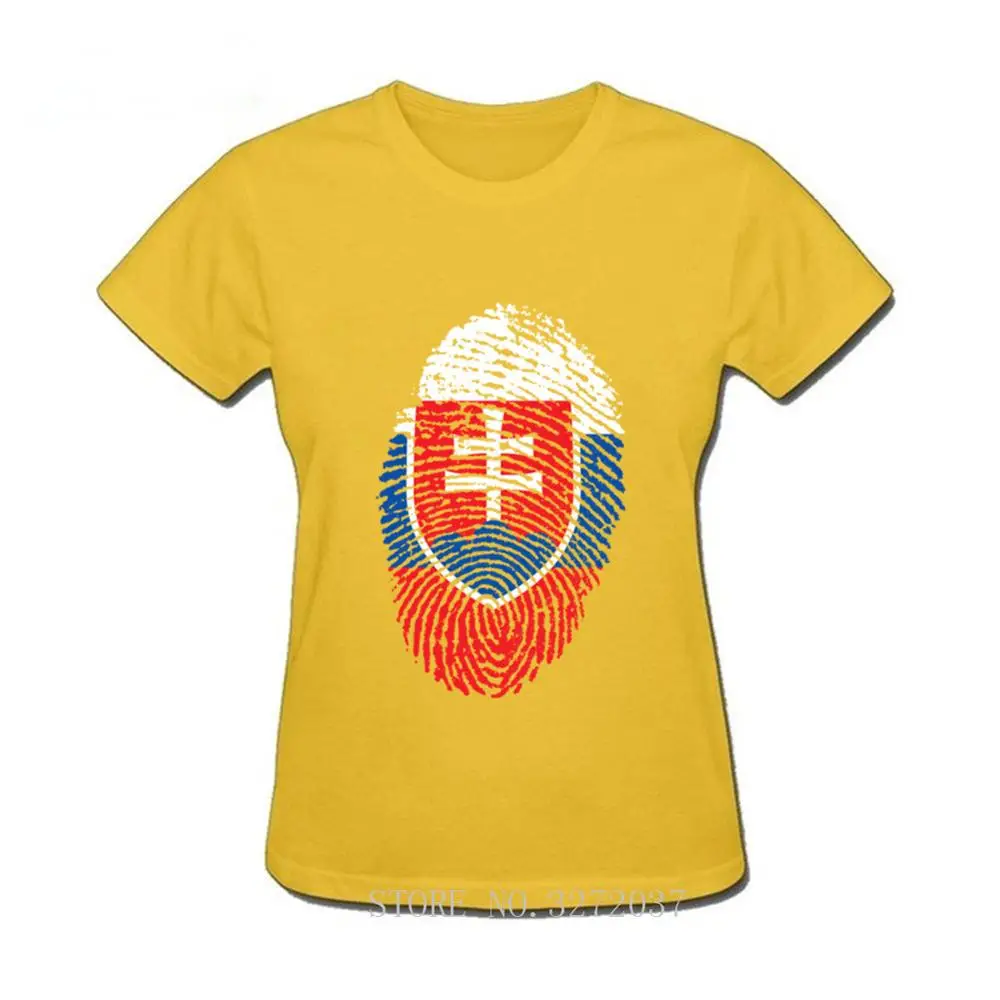 2019 T Shirt Printed Slovakia Flag Fingerprint Clothes Top Quality Short-sleeve 100% cotton T-shirt Women fashion Tshirt | Женская
