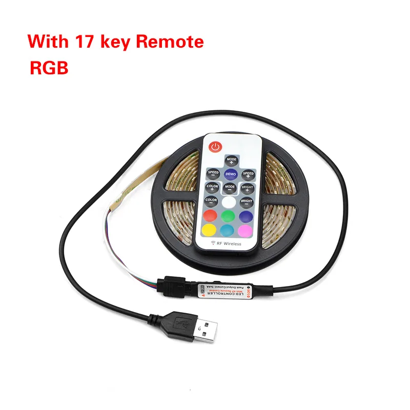 RGB With RF Remote 60 Светодиодный s/M USB светодиодный светильник s для кухни светодиодная подсветка под шкаф SMD 2835 светильник ТВ ПК фоновый светильник ing Kit шкаф лампа - Цвет: RGB With RF Remote