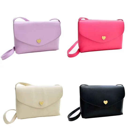 

1Pcs Messenger Bags Heart Leather Handbags Women Bags Fashion Women Shoulder Bags Hot Sale Prety Bag 6 Colors