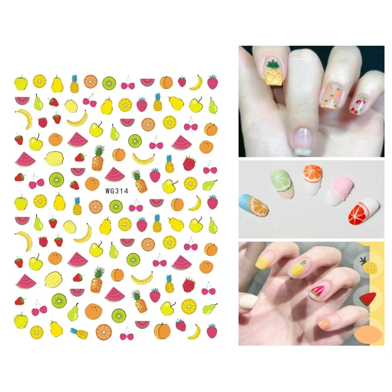 

10PCS Colorful Color Fruit Female Nail Sticker Nail Slider PVC Material
