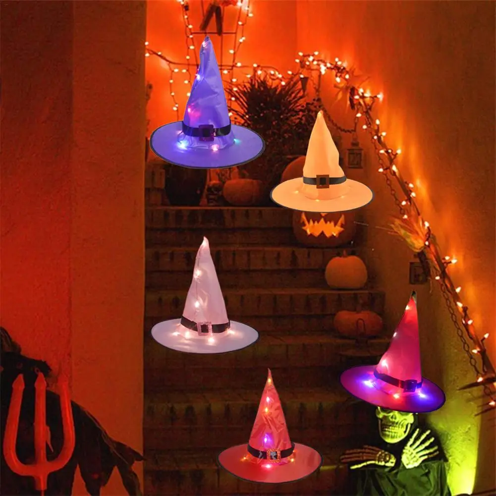 5 шт./компл. украшение на Хэллоуин наружные подвесные светящиеся колпачки ведьмы