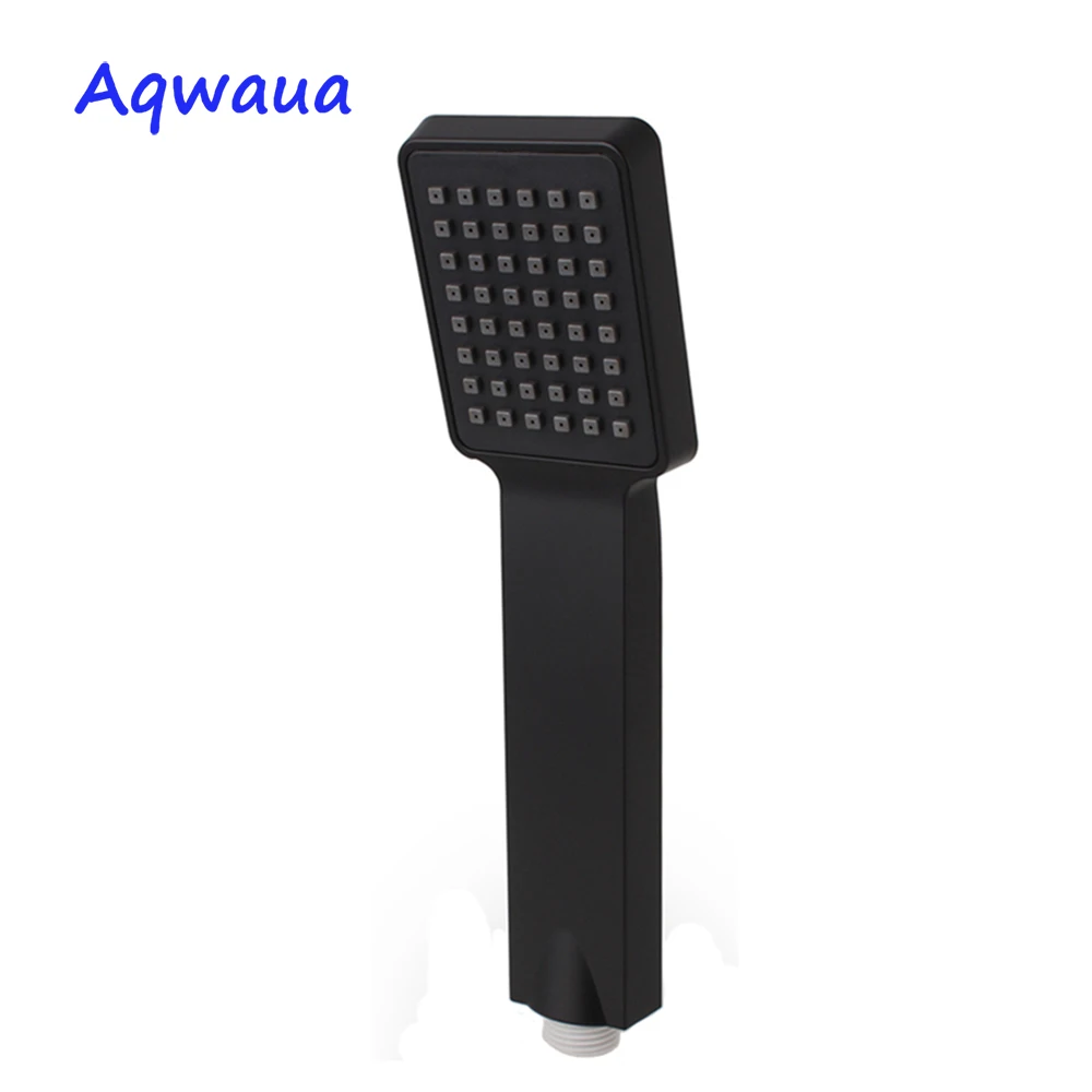 aqwaua black handheld shower head abs plastic bathroom sprayer water saving hand shower single function for bathroom accessories free global shipping