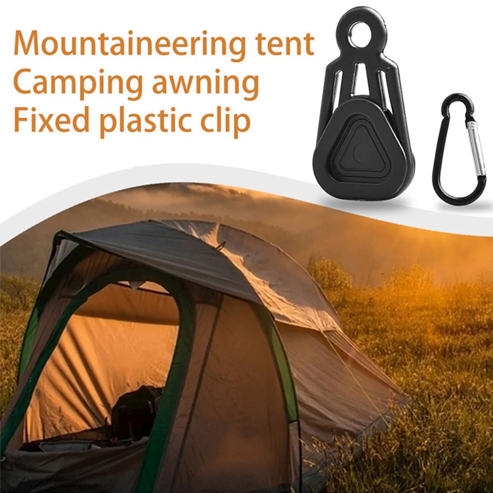 

10pcs Lock Tent Clamp Outdoor Camping Fixed Universal Waterproof With Carabiner Plastic Durable Heavy Duty Tarp Clip Awnings