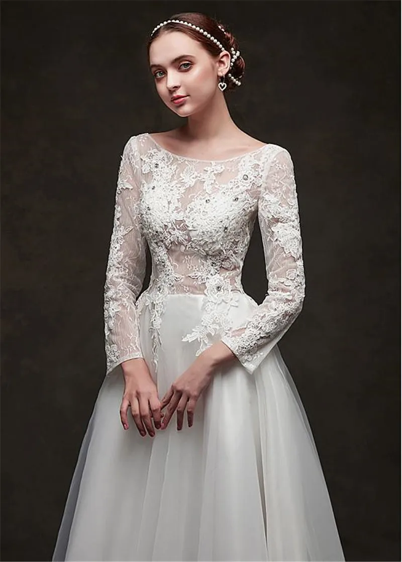 Женское кружевное платье с длинными рукавами простое весеннее в пол V-образным
