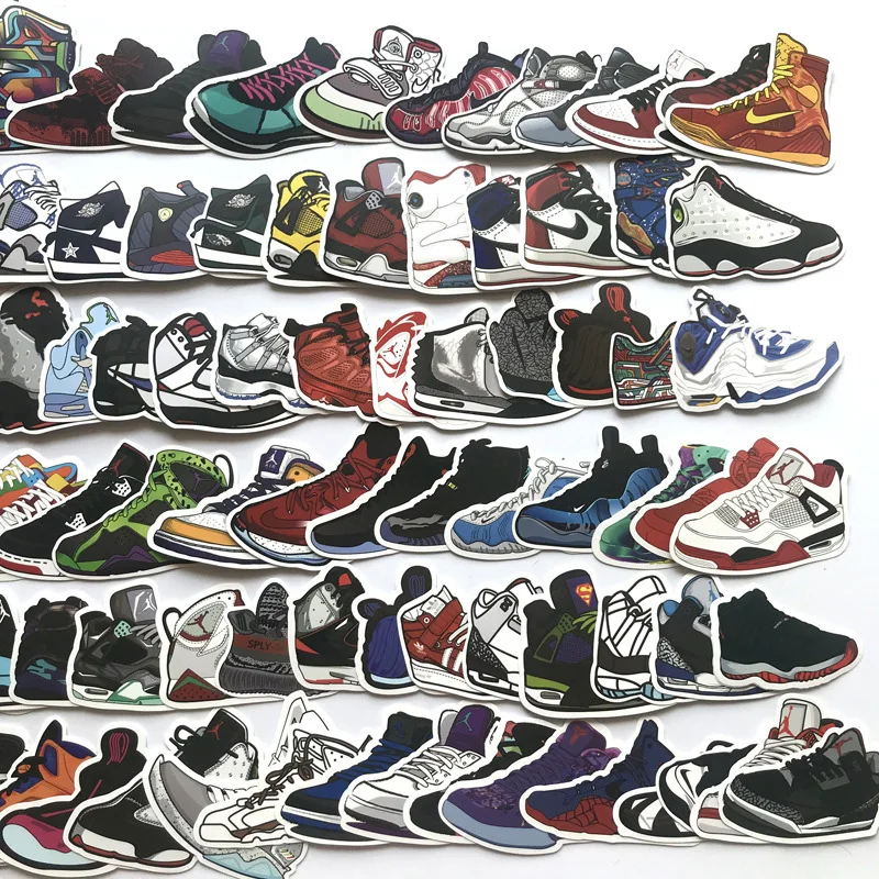 100 шт. Баскетбол наклейки кроссовки Водонепроницаемый Наклейки на стены