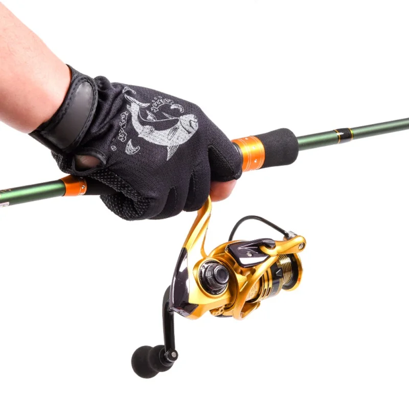 1 пара Противоскользящих рыболовных перчаток с рисунком мягкие и дышащие