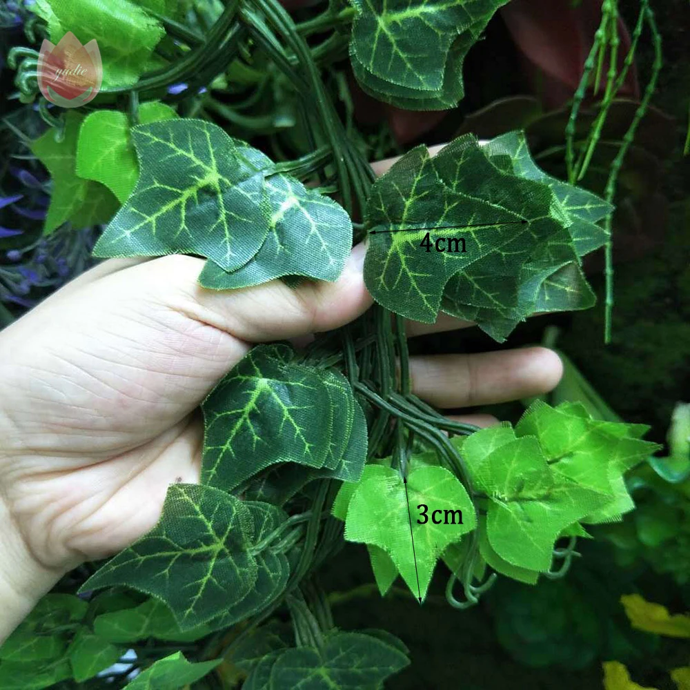 

Green Silk Artificial Hanging Leaf Garland Plants Vine Leaves Diy For Home Wedding Party Bathroom Garden Decoration