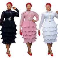 elegent fashion african dresses tiered cake dress africaine robe femme party evening dress women plus size lace long dress 5xl