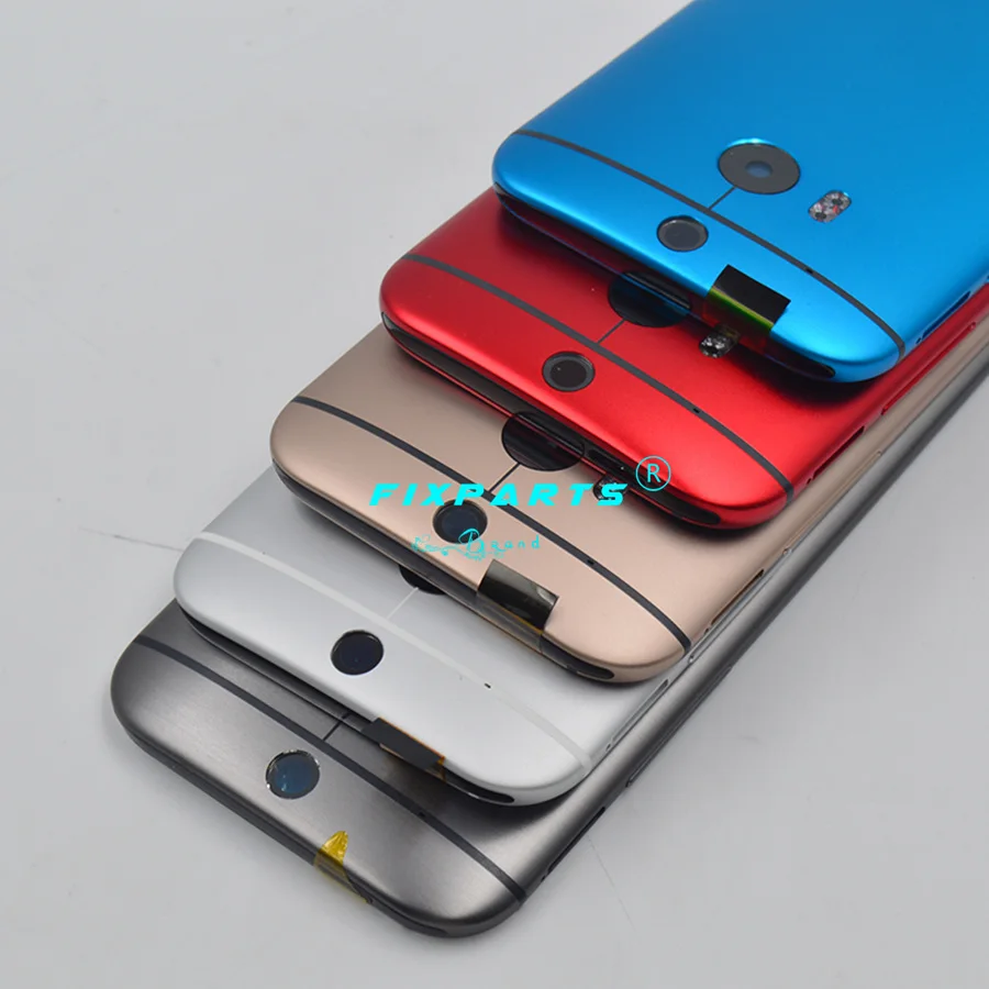 

New Metal Back Cover For HTC One 2 M8 Battery Cover Back Rear Housing Door 5.0 inch M8 Mini Battery With Power Volume Buttons