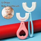 Зубная щетка U-образная детская, мягкая, силиконовая, 360 градусов