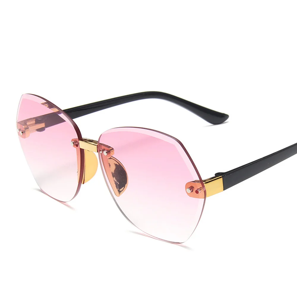 

Trending Products 2022 Rimless Trimmed Lenses Children Sunglasses Fashion Big Frame Gradient Baby Sun Glasses Street Beat Goggle