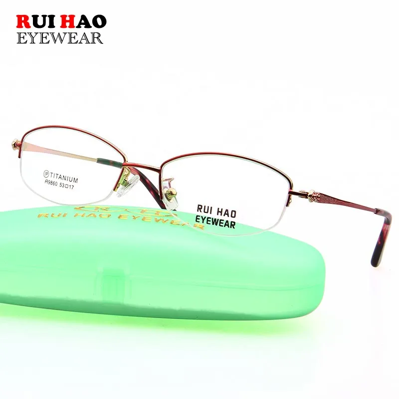 Rui Hao оправы для очков женские очки Оптические титановые Овальный дизайн