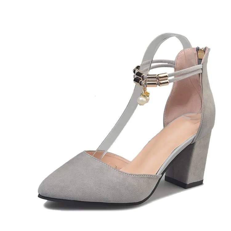

2021 Summer Trend Lady Fashion Chunky High Heel Plus Size Buckle Ankle Strap Women Open toe Sandals Chic